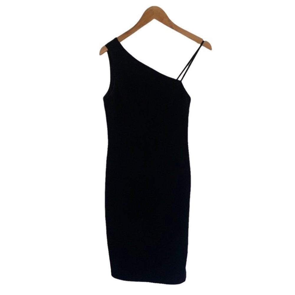 Dynamite Black One Shoulder Mini Dress Women’s XS Side Zipper NWOT‎